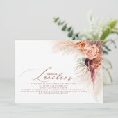 Bruids Luncheon Pampas Grass Terracotta Douche Kaart (Staand voorkant)