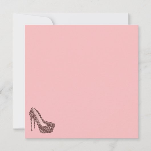 Bruids Luncheon Roze Glitter | Trouwdouche Kaart (Achterkant)