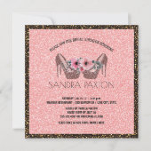 Bruids Luncheon Roze Glitter | Trouwdouche Kaart (Voorkant)