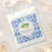 Bruids Luncheon Waterverf Lemon w Shibori Pattern Bedankzakje (Geknipt)