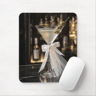 Bruids Martini Cocktail op een bar Muismat