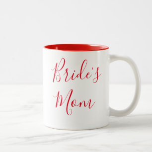 Bruid's Mom Elegant Script Calligrafie Trouwen Tweekleurige Koffiemok