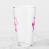 Bruid's Naam Bachelorette Party Hot Pink Glas (Links)
