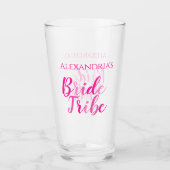 Bruid's Naam Bachelorette Party Hot Pink Glas (Voorkant)