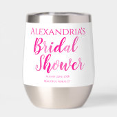 Bruid's Naam Vrijgezellenfeest Hot Pink Modern Par (Achterkant)