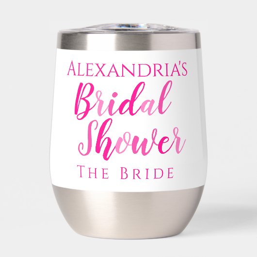 Bruid's Naam Vrijgezellenfeest Hot Pink Modern Par (Voorkant)