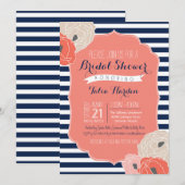 Bruids- of Baby shower-uitnodiging, Bold Stripe Co Kaart (Voorkant / Achterkant)