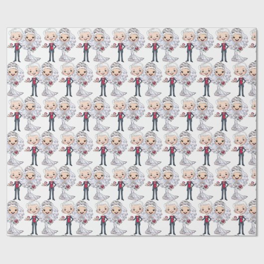 Bruids- of bruiloft cadeaupapier (Vlak)