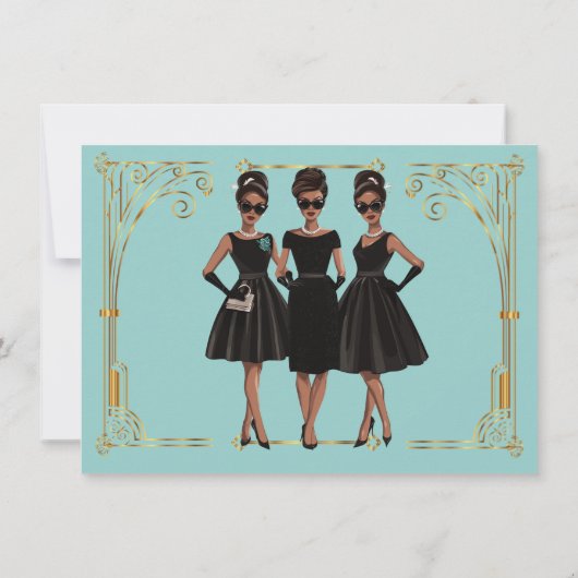 Bruids Ontbijt Zwart Jurk Afrikaans Amerikaans Kaart (Achterkant)