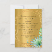 Bruids Palm Mint Aqua Tropische Monstera Gol Kaart (Voorkant)