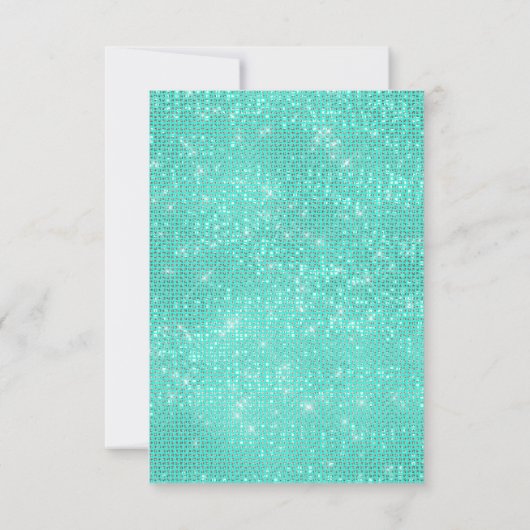 Bruids Palm Mint Aqua Tropische Monstera Gol Kaart (Achterkant)