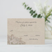 bruids parels en kant reactie RSVP kaartje (Staand voorkant)