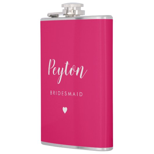 Bruids partij BEWERKBARE KLEUR Gepersonaliseerde F Heupfles (Links)