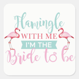Bruids Party Custom Roze Flamingle Bruid Stickers