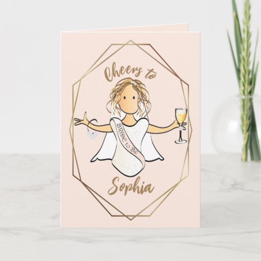 Bruids Party Douche Grappige Cartoon Trouwdouche Kaart (Voorkant)