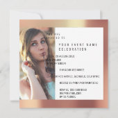 Bruids Party Foto Geometrie Koper Roos Metallic Kaart (Voorkant)