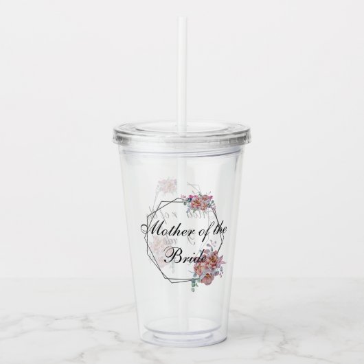 Bruids Party Gift Aanpassen Moeder van de bruid Acryl Drinkbeker (Voorkant)