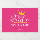 Bruids Party Mini Mousserende Wijn Label Hot Pink  Sparkling Wijnetiket (Enkel label)