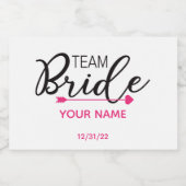 Bruids Party Mini Mousserende Wijn Label Team Brid Sparkling Wijnetiket (Enkel label)