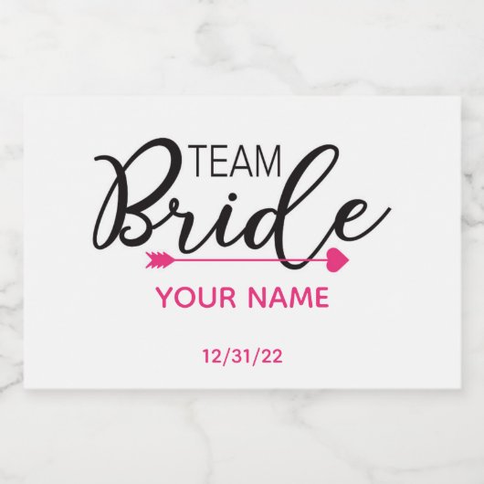 Bruids Party Mini Mousserende Wijn Label Team Brid Sparkling Wijnetiket (Enkel label)