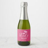 Bruids Party Roze Mousserende Wijn Label Kiss Sparkling Wijnetiket (Voorkant)