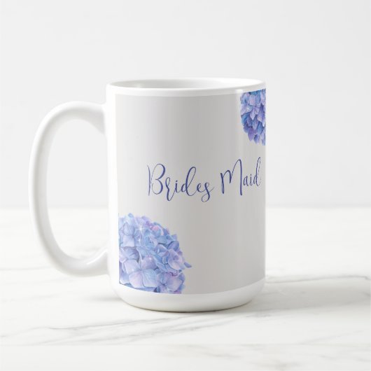 Bruids Party Waterverf Blauwe Hydrangea Koffiemok (Links)