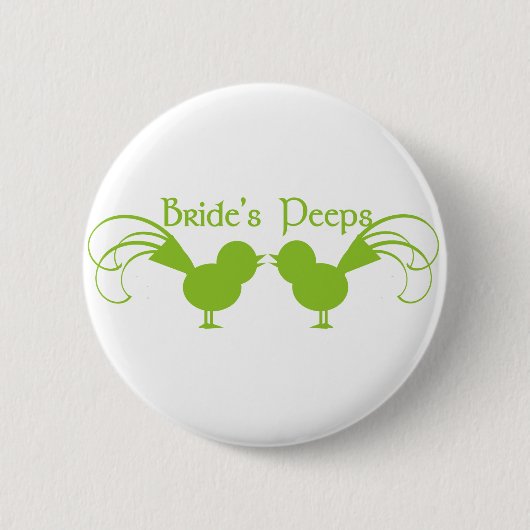 Bruid's Peeps / Groen Ronde Button 5,7 Cm (Voorkant)