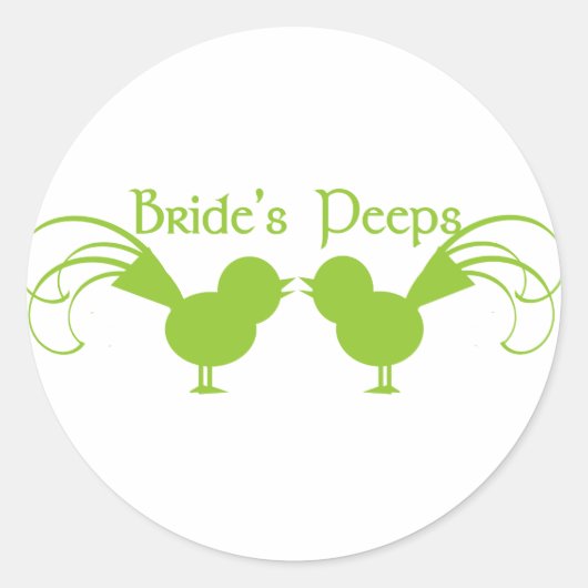 Bruid's Peeps / Groen Ronde Sticker (Voorkant)