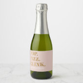 Bruids Pop Fizz Clink Mini Fles Bruisende Wijn L Sparkling Wijnetiket (Voorkant)