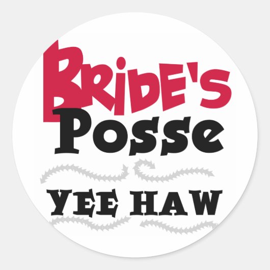 Bruid's Posse Bachelorette Party Tshirts Ronde Sticker (Voorkant)