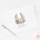 Bruids Posse Bloem Koetsier Hoed Aangepaste Naam Ronde Sticker (Envelop)