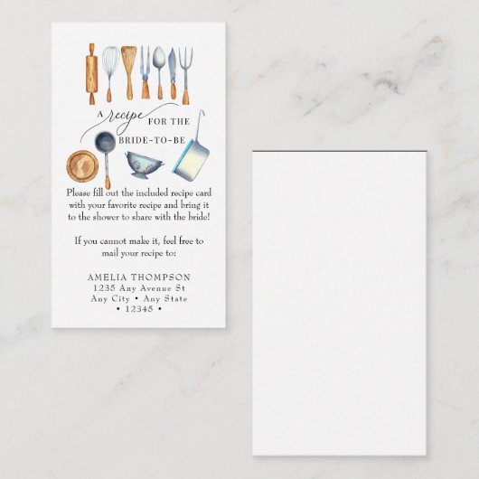 Bruids Recept Aanvraag Behuizing Kaart (Voorkant / Achterkant)