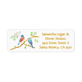 Bruids Retouradreslabels van Blauwe Vogels Etiket