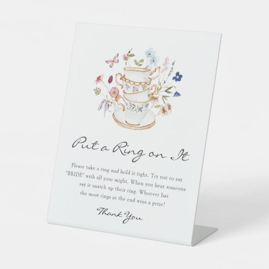 Bruids Ring Game Sign Reclamebord Met Voetstuk (Voorkant)