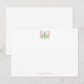 Bruids Roze Vlinder Gepersonaliseerde Note Kaart (Voorkant / Achterkant)