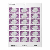 Bruids RSVP Bruiloft 3D Paarse Violet Glitter Etiket (Full Sheet)