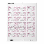 Bruids RSVP Bruiloft 3D Roze Lijst Glitter Etiket (Full Sheet)