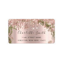 Bruids RSVP Bruiloft Drips Roos Bloemen Omlaag