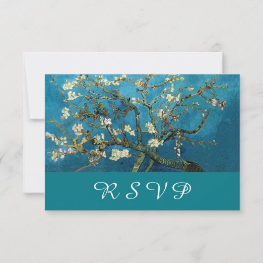 Bruids RSVP kaart van de Bloeiende Amandelboom (Voorkant)