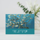 Bruids RSVP kaart van de Bloeiende Amandelboom (Staand voorkant)