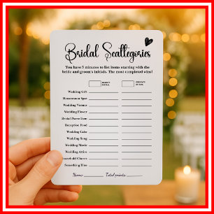 Bruids Scattegories Bruiloft Spel Elegant Leuk Kaart