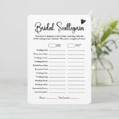 Bruids Scattegories Vrijgezellenfeest Spel Elegant Kaart (Staand voorkant)