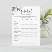 Bruids Scattergories Vrijgezellenfeest spel Kaart (Staand voorkant)