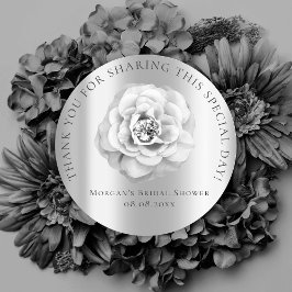 Bruids  Shower 16e Dank Roze Grijs Zilver Ronde Sticker