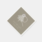 Bruids sluier Madelief Monogram Bruiloft Party Servetten (Hoek)