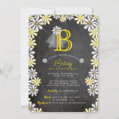 Bruids sluier monogram krijtbord bruidsdouche kaart (Voorkant)