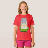 Bruids sluier trouwjurk kat t-shirt (Voorkant volledig)
