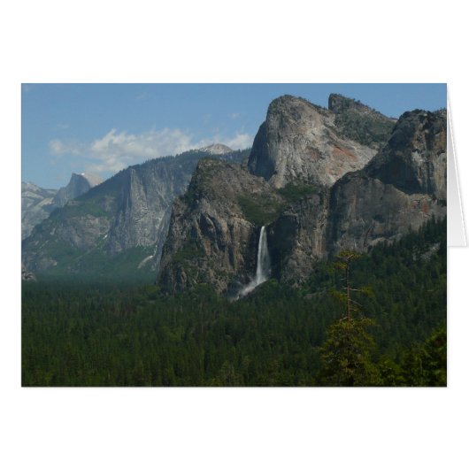 Bruids sluier waterval en Half Dome in Yosemite (Voorkant Horizontaal)
