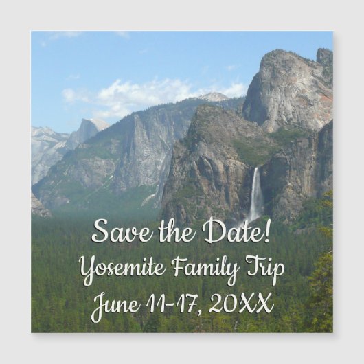 Bruids sluier waterval en Half Dome in Yosemite (Voorkant)