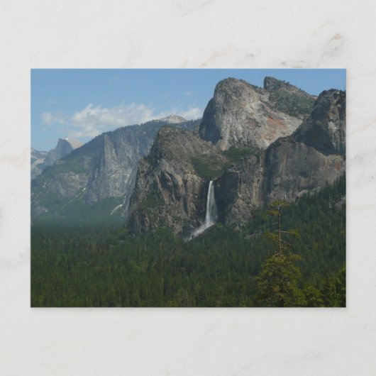 Bruids sluier waterval en Half Dome in Yosemite Briefkaart (Voorkant)